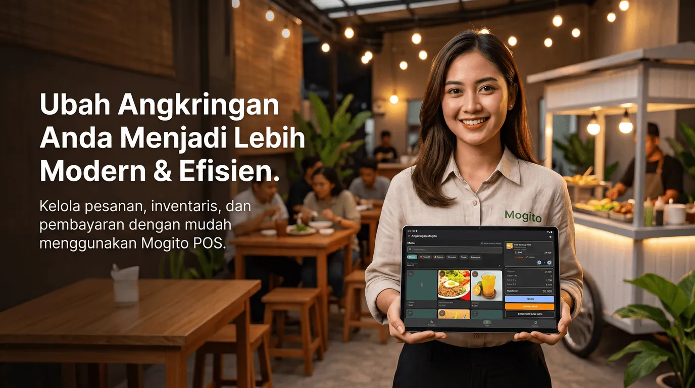 Aplikasi kasir gratis Android Mogito POS di HP dan dashboard web